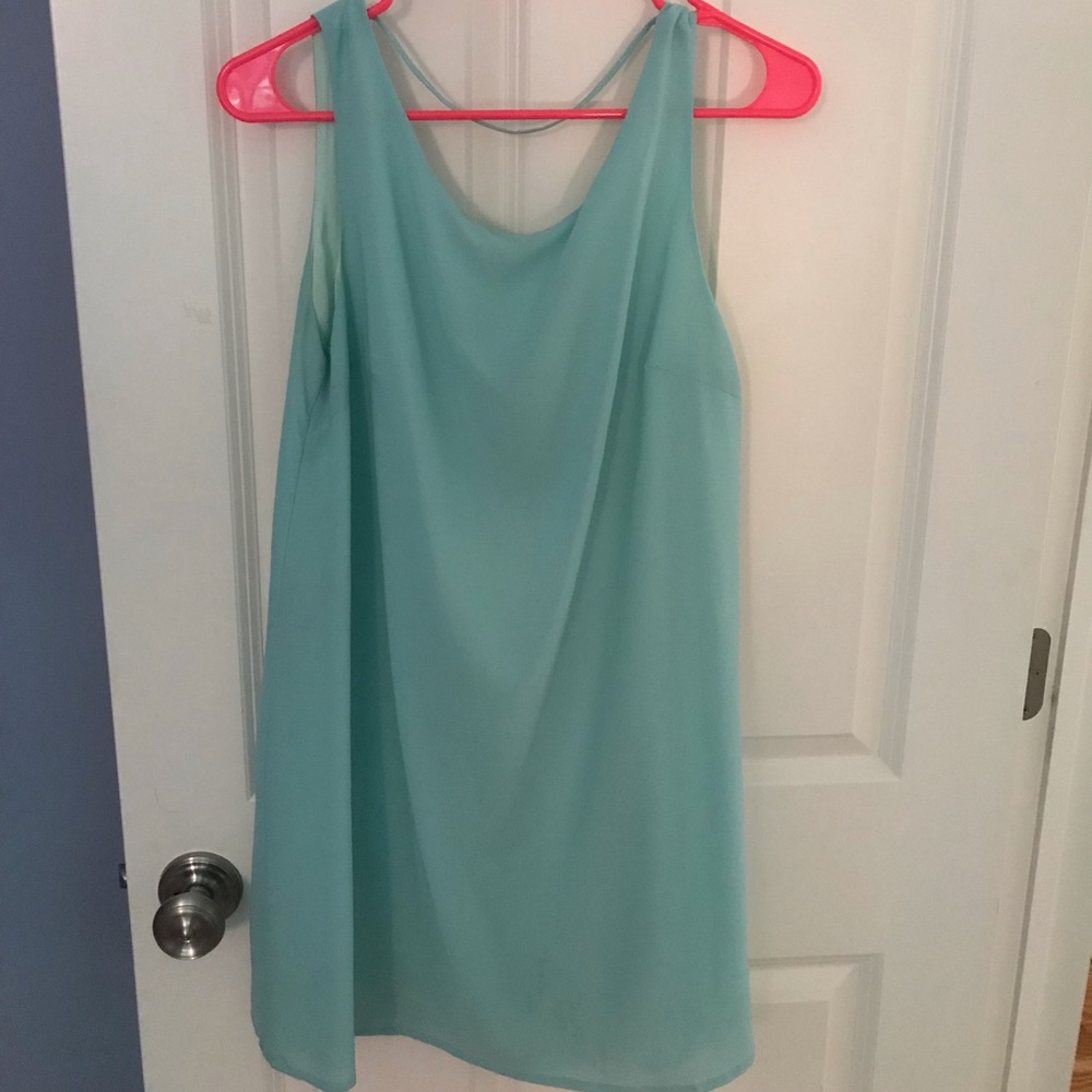 Mini open back slip dress